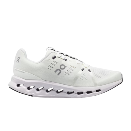 On Cloud Surfer Men Women White on White Shoes